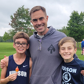 Chris Banweg with his two sons